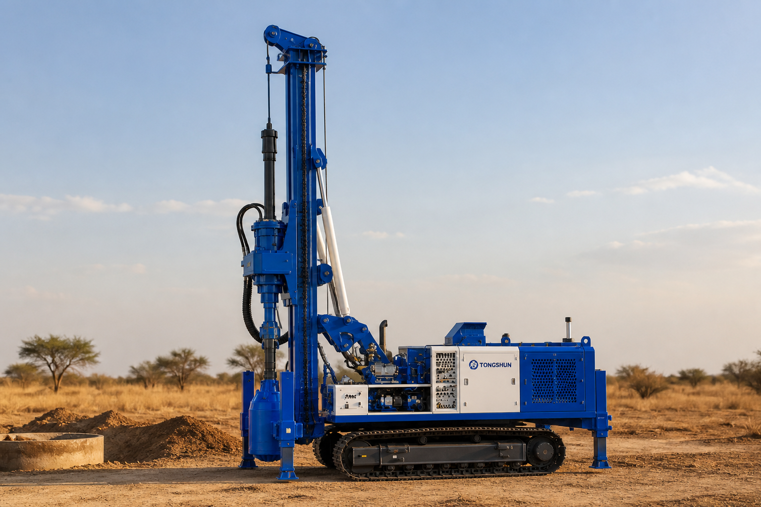 Tongshun water well drilling rig at a project site